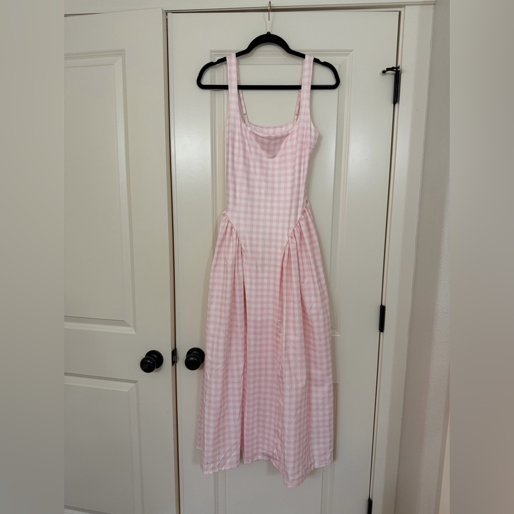 Pink Gingham Sleeveless Dress